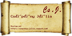 Csépány Júlia névjegykártya