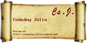 Csépány Júlia névjegykártya